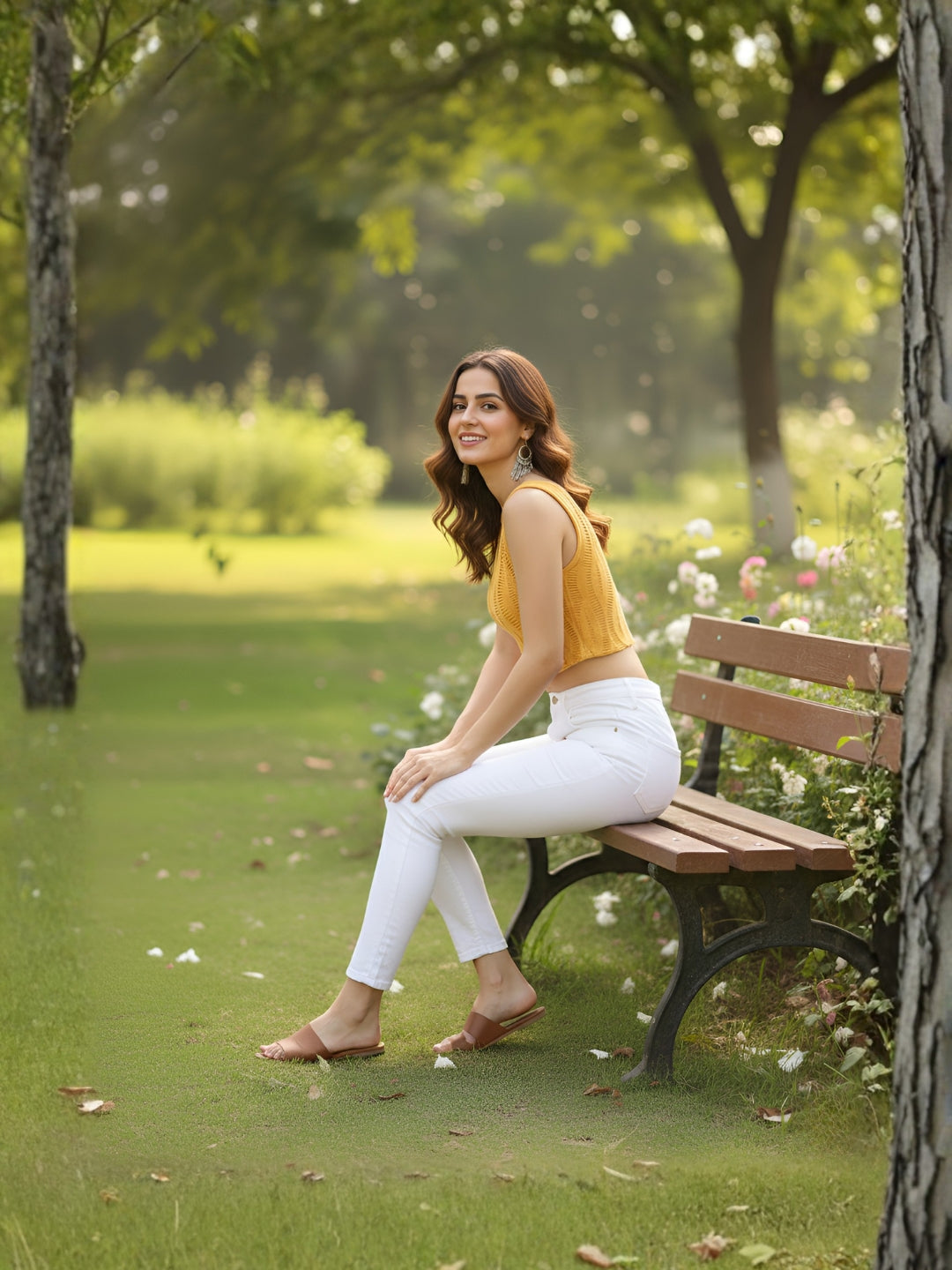 Prited Abstract Crop Top