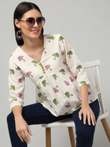 Clobug Women Floral Printed Top