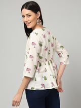 Clobug Women Floral Printed Top