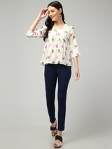 Clobug Women Floral Printed Top