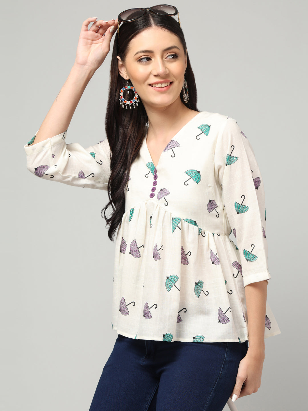 Clobug Women Floral Printed Top