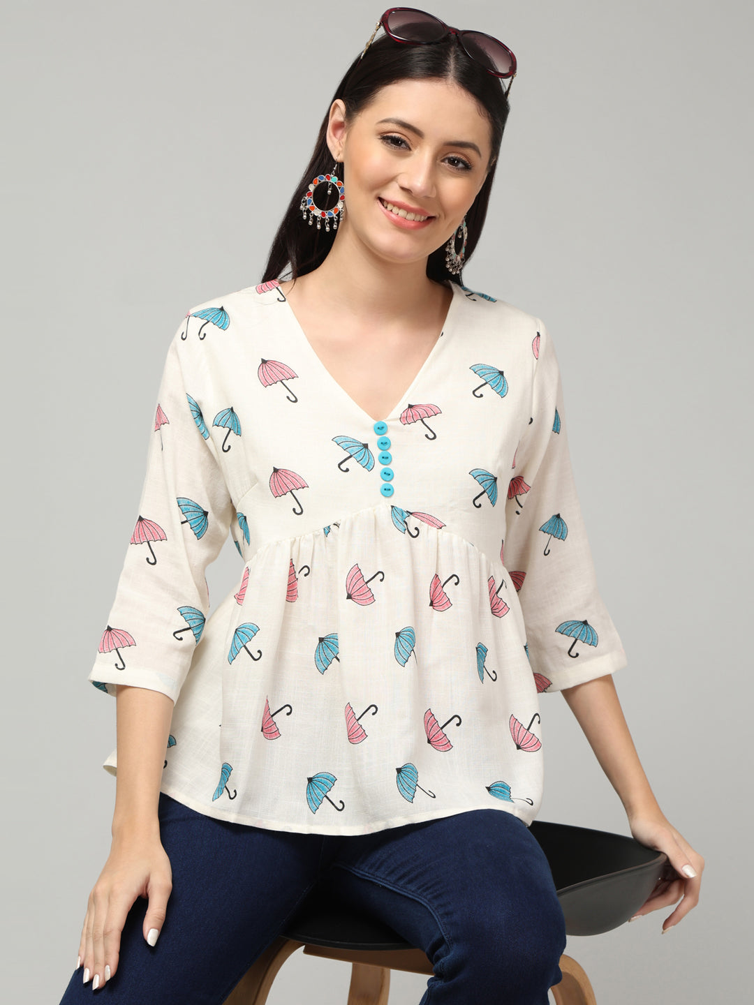 Clobug Women Floral Printed Top