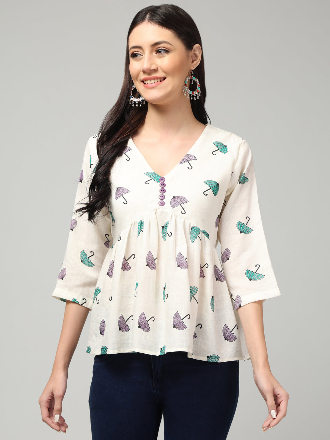 Clobug Women Floral Printed Top