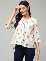 Clobug Women Floral Printed Top