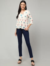 Clobug Women Floral Printed Top