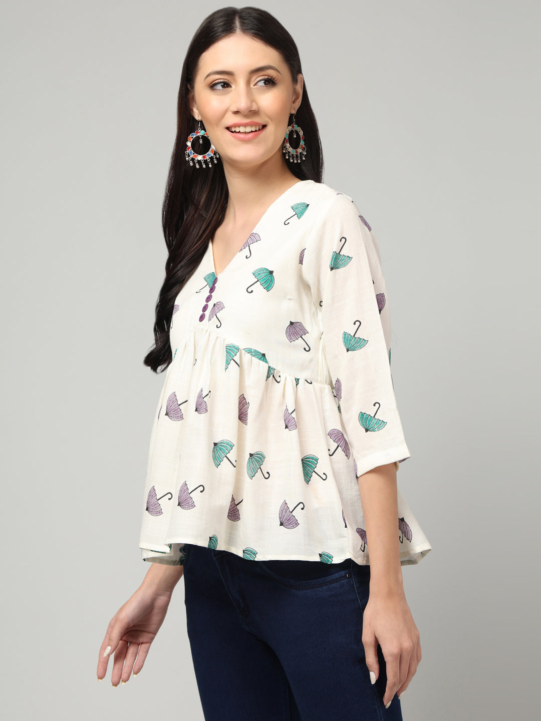 Clobug Women Floral Printed Top