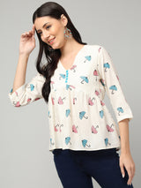 Clobug Women Floral Printed Top