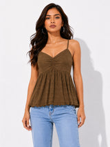 Clobug Women Sleeveless Sweetheart Neck Regular Top