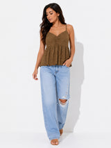 Clobug Women Sleeveless Sweetheart Neck Regular Top