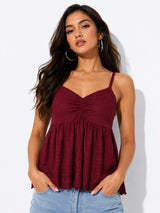 Clobug Women Sleeveless Sweetheart Neck Regular Top