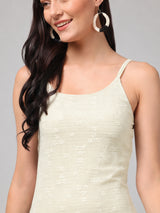 Clobug Women’s White Embroidered A-line dress