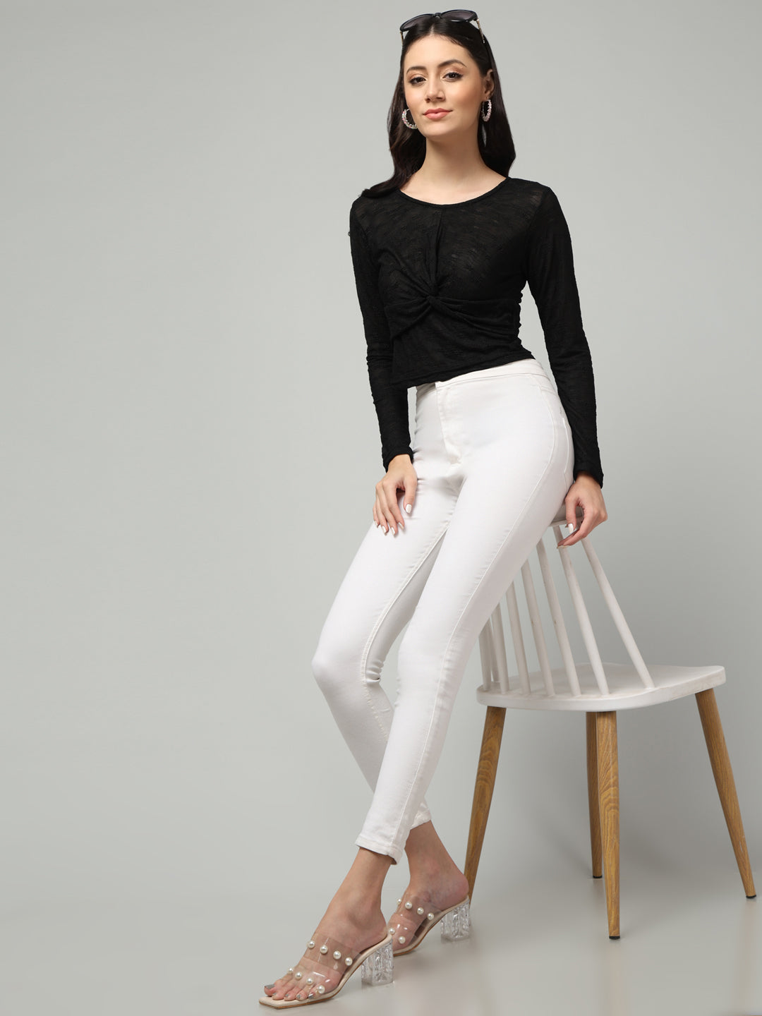 Clobug Stylish Printed Sheer Top for Women – Trendy Summer Top