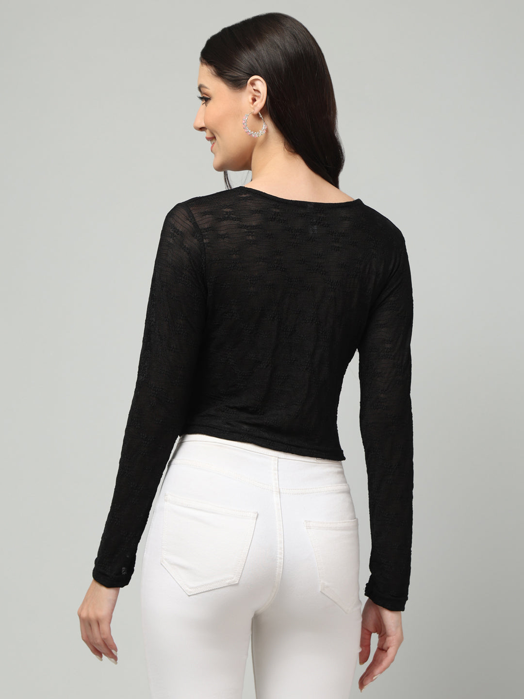 Clobug Stylish Printed Sheer Top for Women – Trendy Summer Top