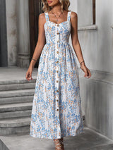 Clobug Women Sleeveless Printed Midi Dress