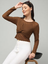 Clobug Stylish Sheer Full Sleeve Cotton Blend Top for Women – Trendy Korean Summer Top