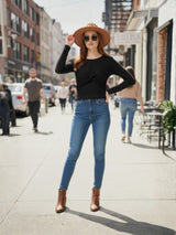 Clobug Stylish Sheer Full Sleeve Cotton Blend Top for Women – Trendy Korean Summer Top