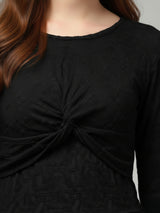 Clobug Stylish Sheer Full Sleeve Cotton Blend Top for Women – Trendy Korean Summer Top