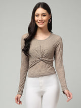 Clobug Stylish Sheer Full Sleeve Cotton Blend Top for Women – Trendy Korean Summer Top