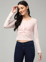 Clobug Stylish Sheer Full Sleeve Cotton Blend Top for Women – Trendy Korean Summer Top