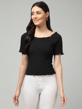 Clobug Stylish Short Sleeve Cotton Blend Top for Women – Trendy Korean Summer Top