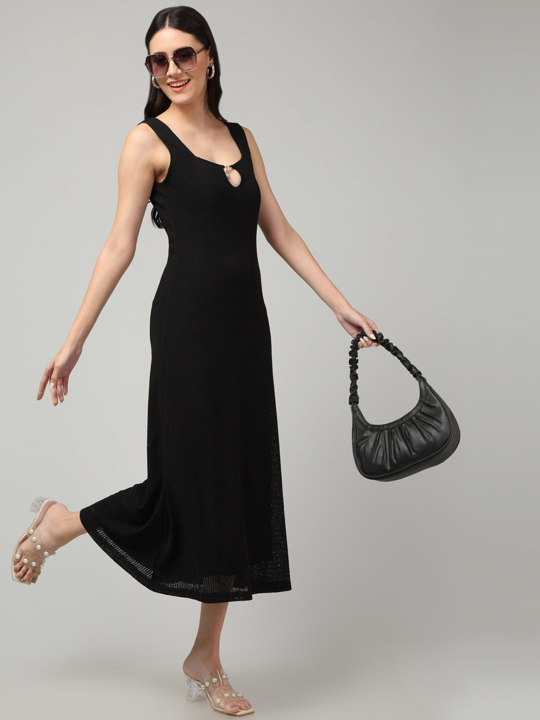 Clobug Women Stylish Solid A-line Maxi Dress– Trendy Summer Dress