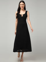 Clobug Women Stylish Solid A-line Maxi Dress– Trendy Summer Dress