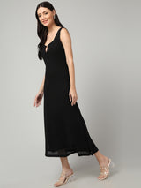 Clobug Women Stylish Solid A-line Maxi Dress– Trendy Summer Dress
