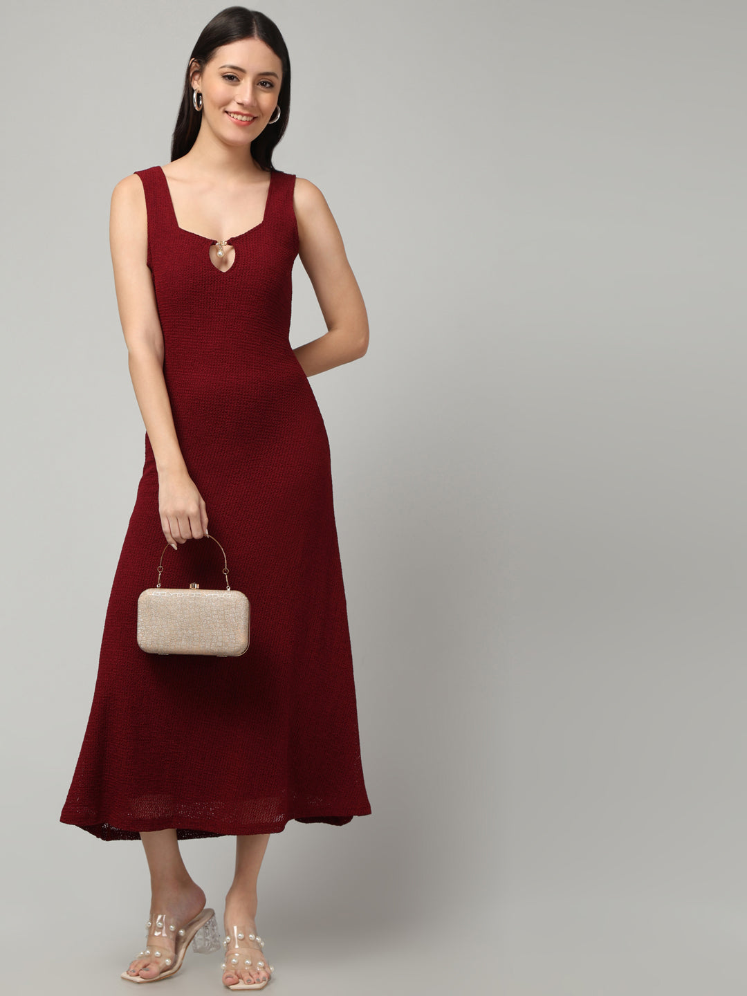 Clobug Women Stylish Solid A-line Maxi Dress– Trendy Summer Dress