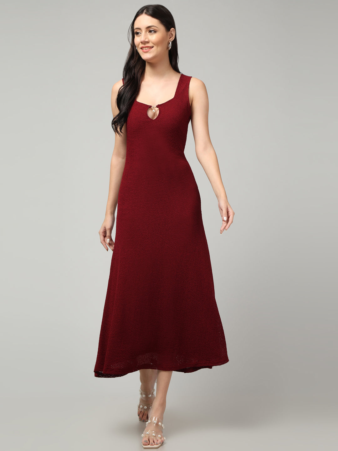 Clobug Women Stylish Solid A-line Maxi Dress– Trendy Summer Dress