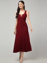 Clobug Women Stylish Solid A-line Maxi Dress– Trendy Summer Dress