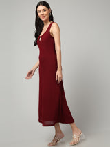 Clobug Women Stylish Solid A-line Maxi Dress– Trendy Summer Dress