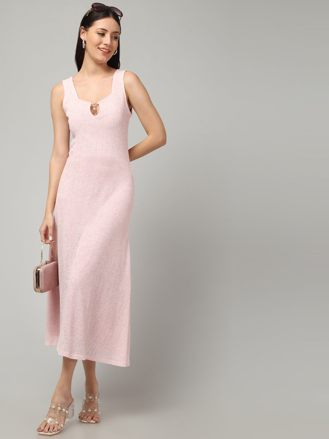 Clobug Women Stylish Solid A-line Maxi Dress– Trendy Summer Dress