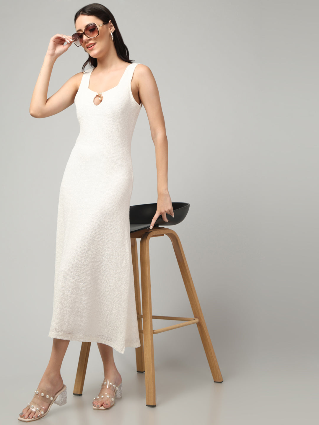 Clobug Women Stylish Solid A-line Maxi Dress– Trendy Summer Dress