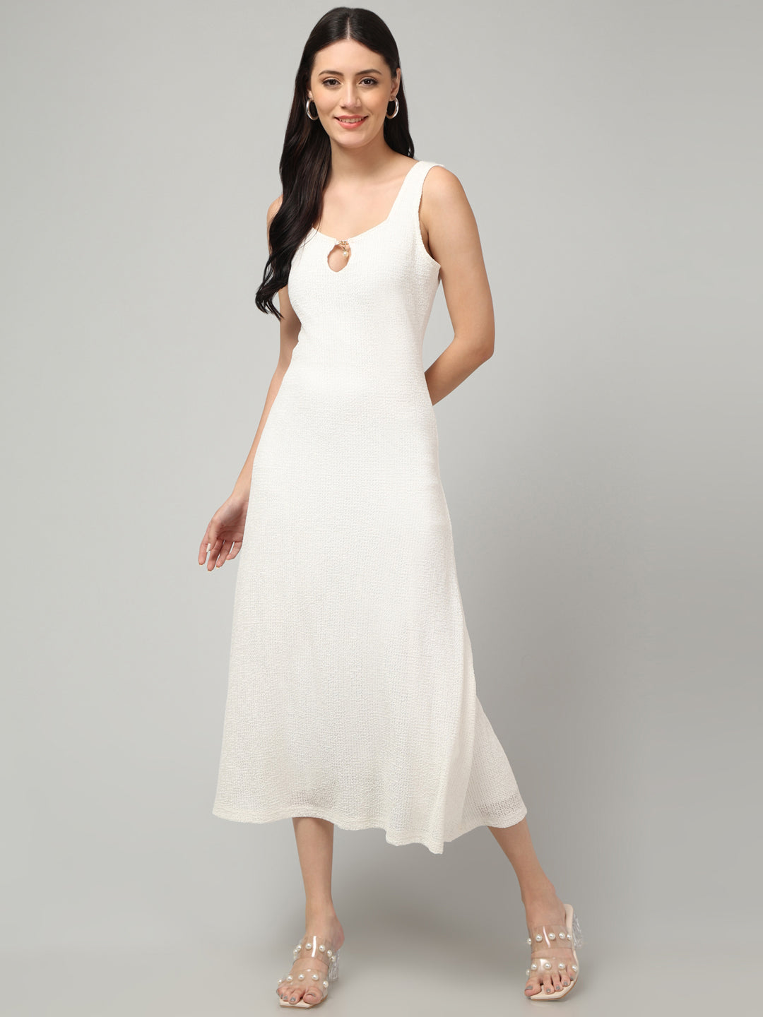 Clobug Women Stylish Solid A-line Maxi Dress– Trendy Summer Dress