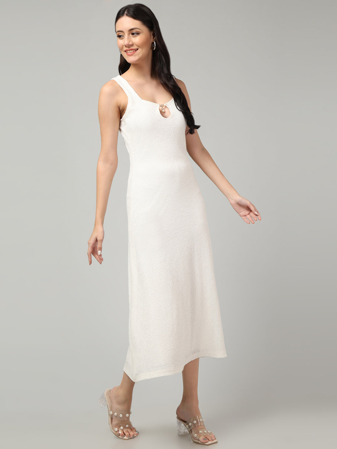 Clobug Women Stylish Solid A-line Maxi Dress– Trendy Summer Dress