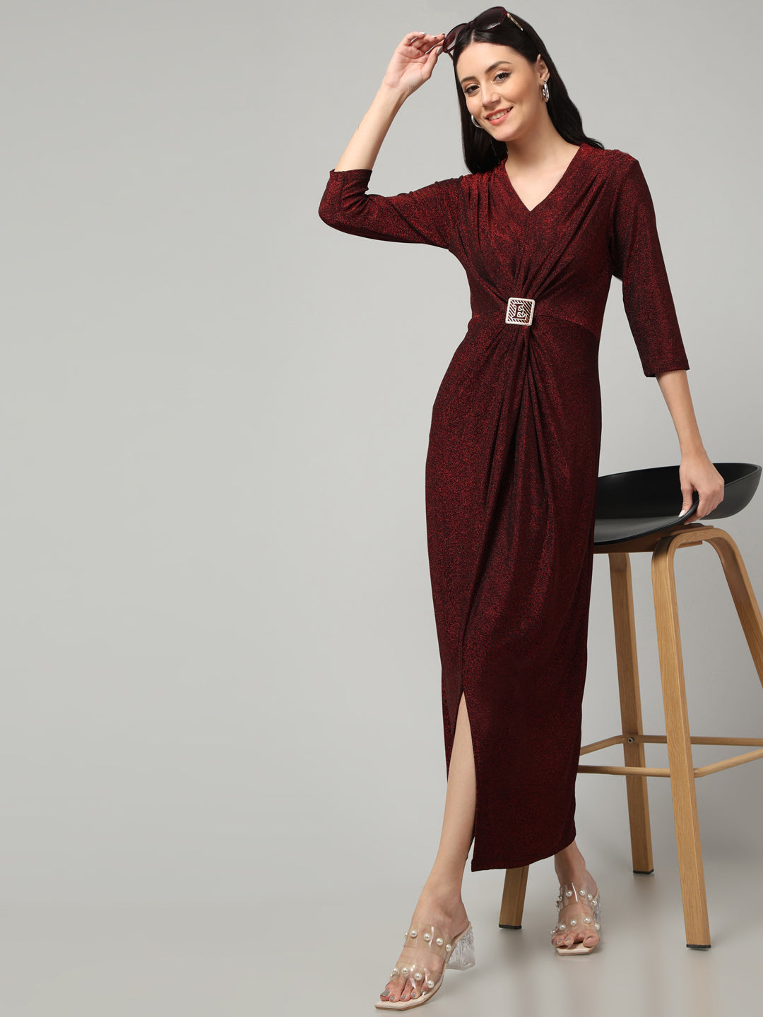 Clobug Women Stylish Solid A-line Maxi Dress– Trendy Summer Dress