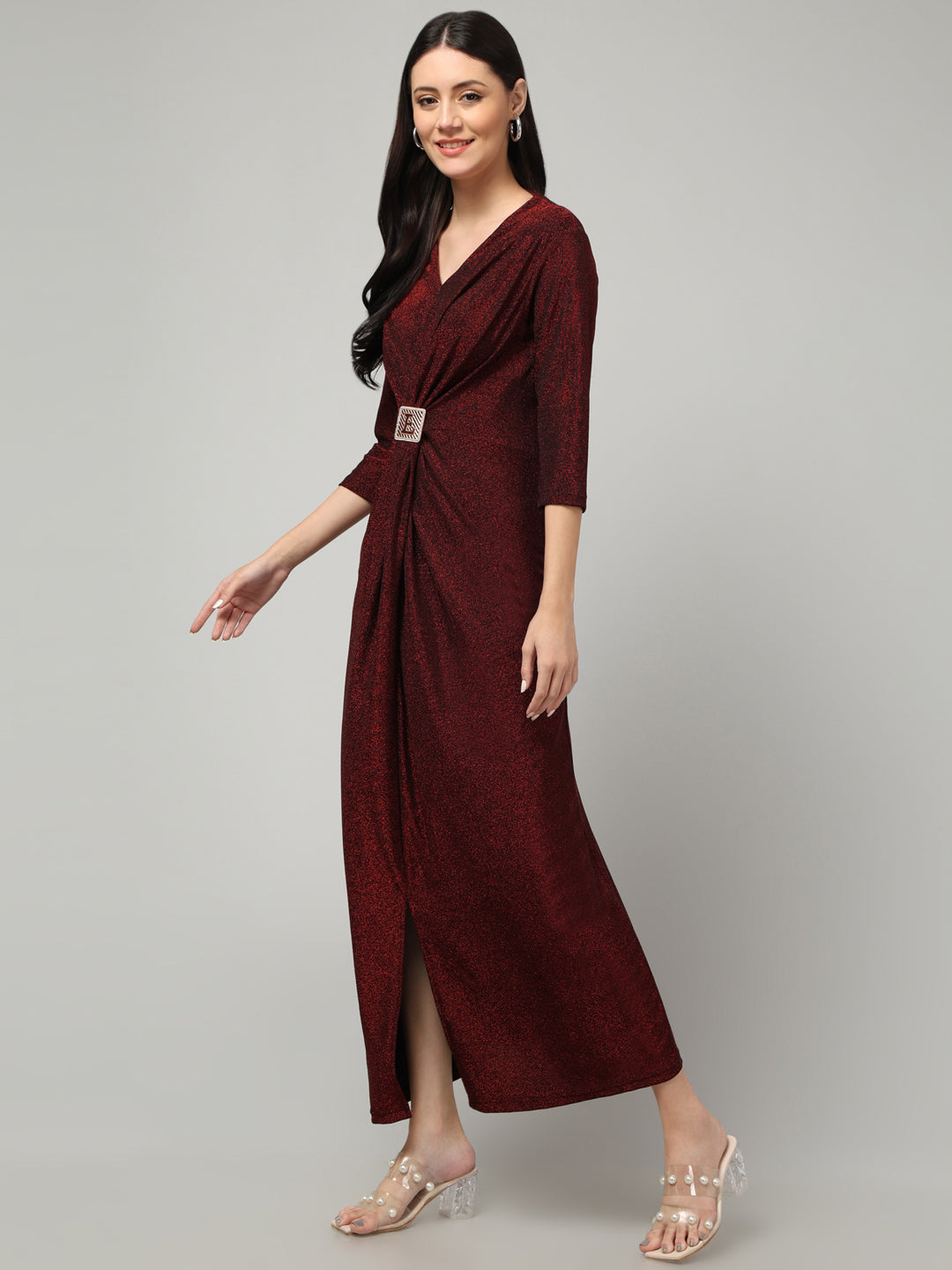 Clobug Women Stylish Solid A-line Maxi Dress– Trendy Summer Dress