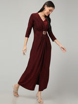 Clobug Women Stylish Solid A-line Maxi Dress– Trendy Summer Dress