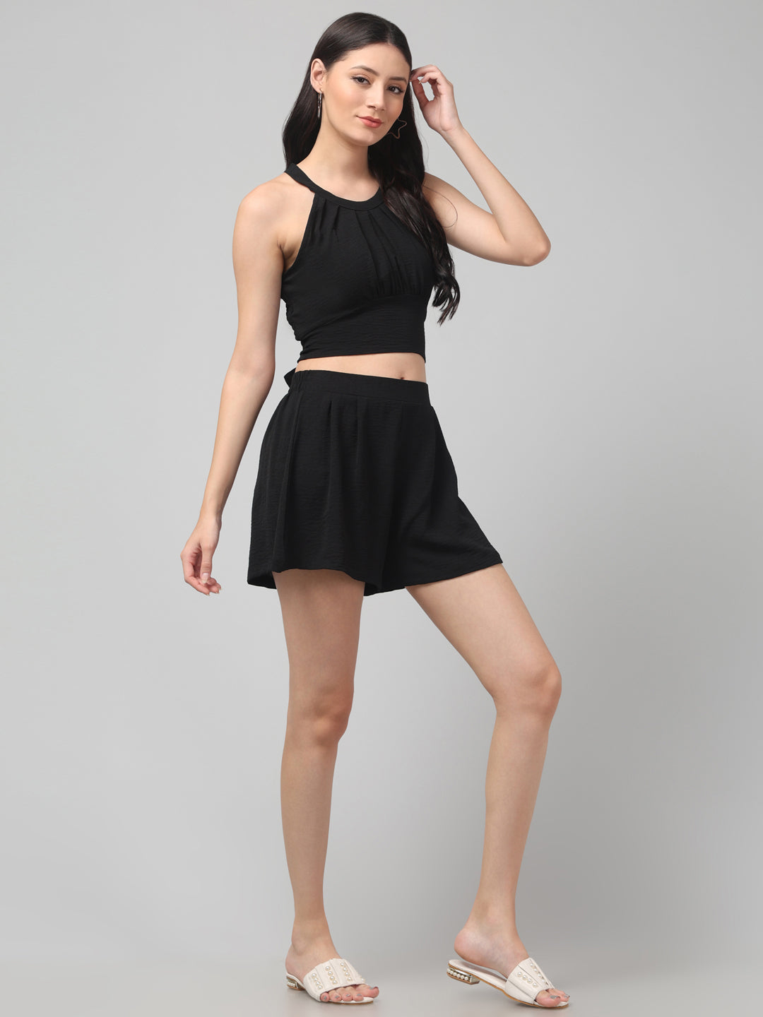 Clobug Stylish Cotton Blend Co-ord Set for Women – Trendy Korean Summer Outfit | Shorts & Top Set For Women