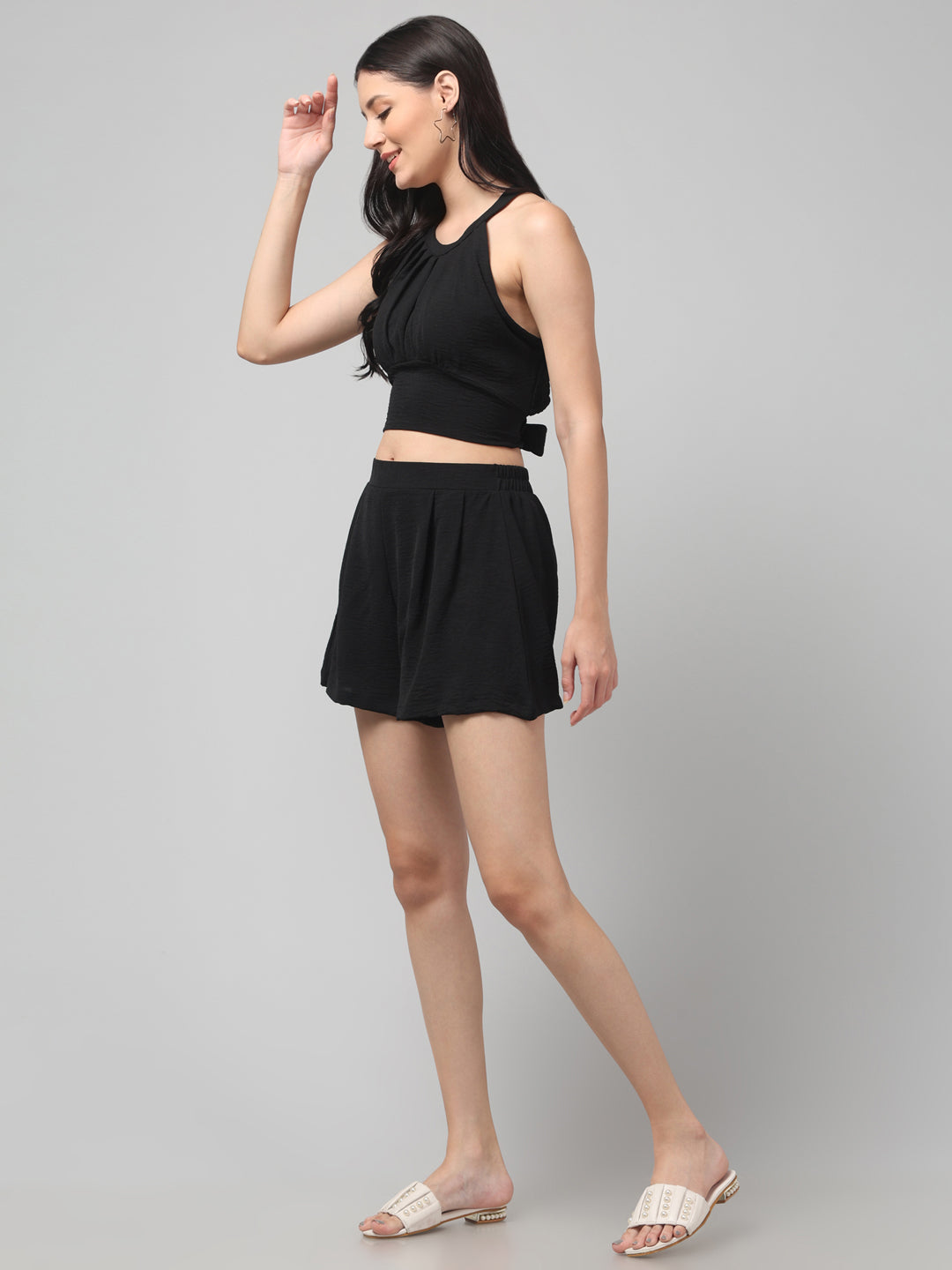 Clobug Stylish Cotton Blend Co-ord Set for Women – Trendy Korean Summer Outfit | Shorts & Top Set For Women