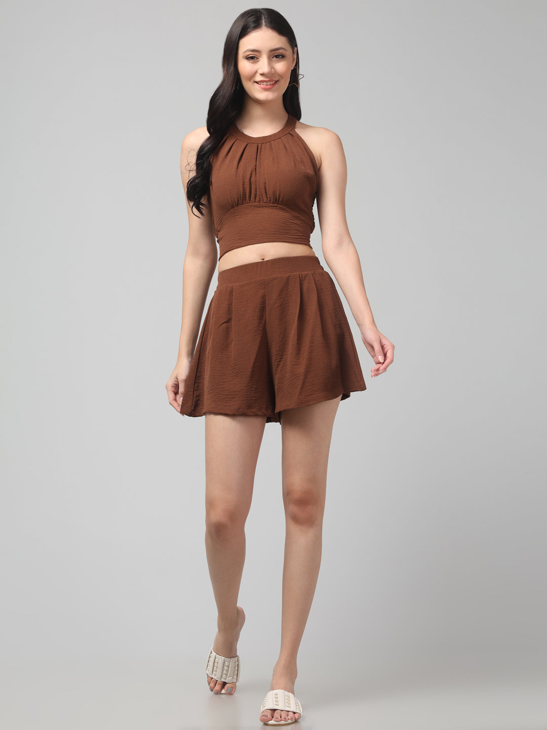 Clobug Stylish Cotton Blend Co-ord Set for Women – Trendy Korean Summer Outfit | Shorts & Top Set For Women