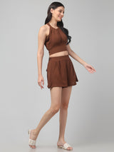 Clobug Stylish Cotton Blend Co-ord Set for Women – Trendy Korean Summer Outfit | Shorts & Top Set For Women