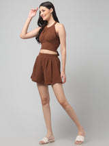 Clobug Stylish Cotton Blend Co-ord Set for Women – Trendy Korean Summer Outfit | Shorts & Top Set For Women