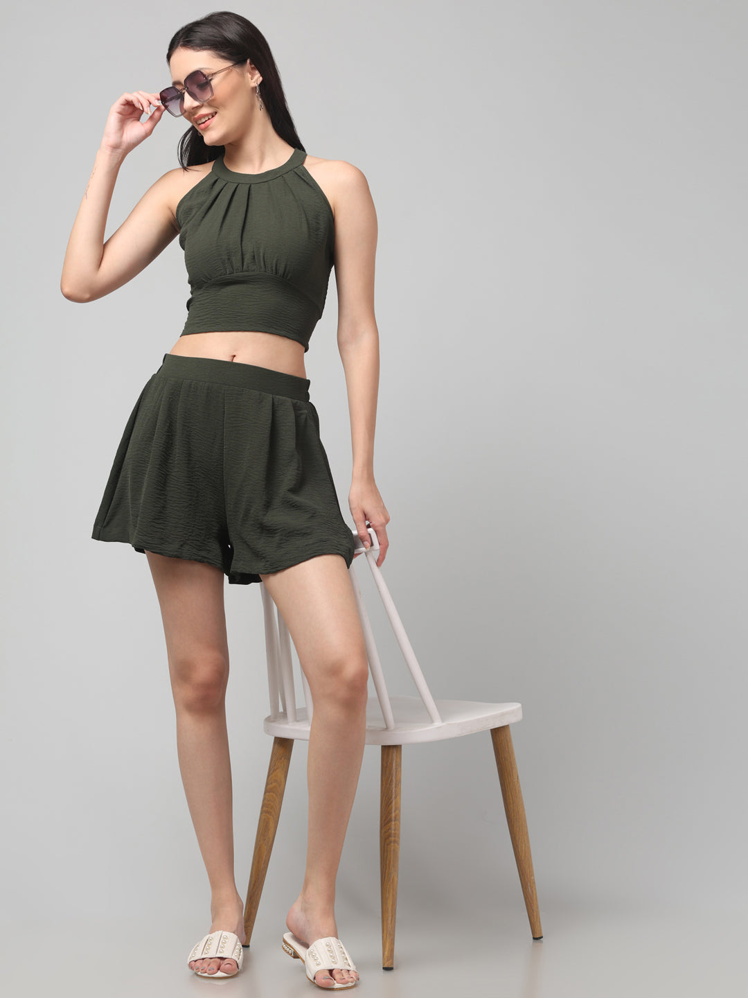 Clobug Stylish Cotton Blend Co-ord Set for Women – Trendy Korean Summer Outfit | Shorts & Top Set For Women