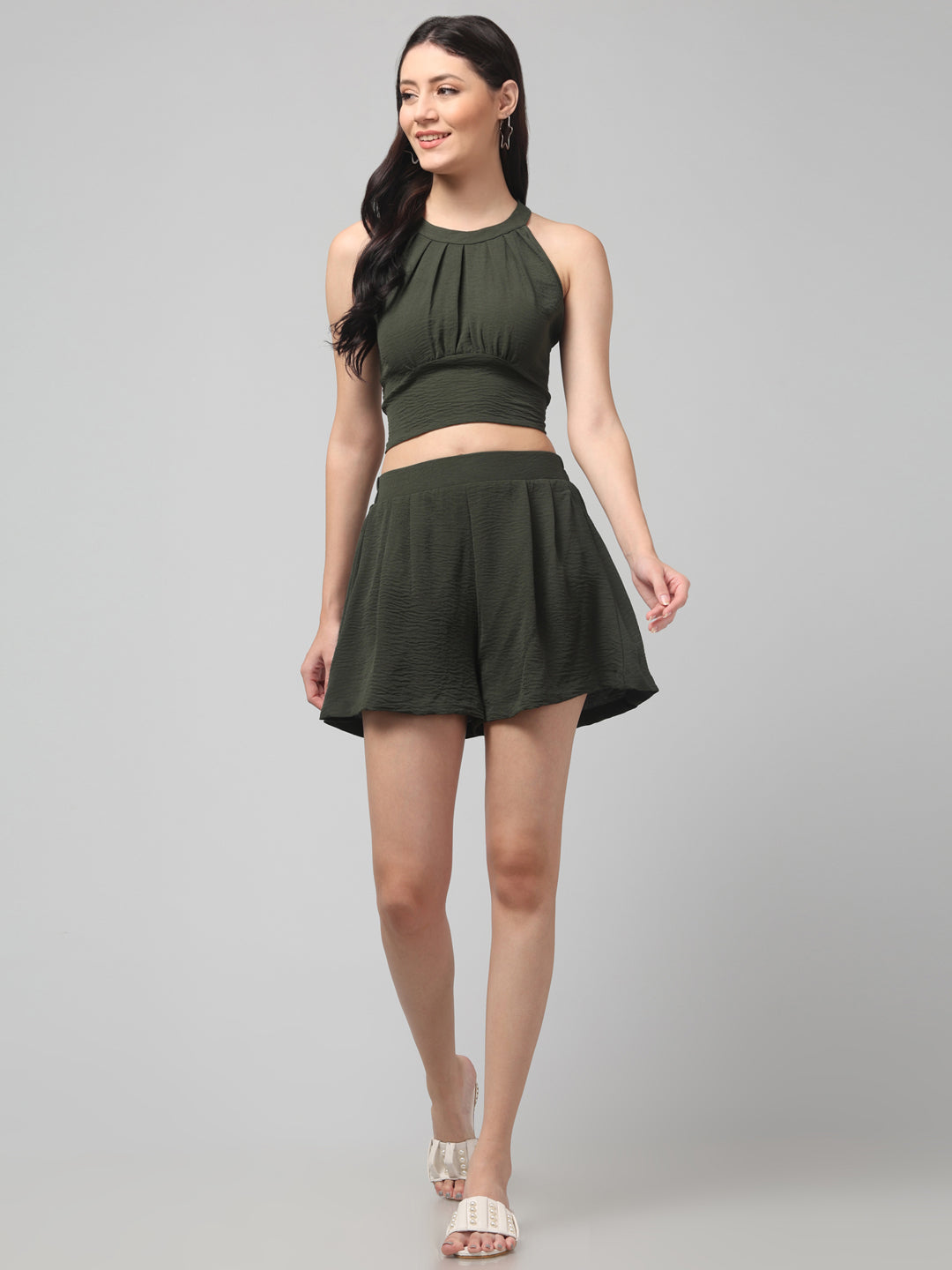 Clobug Stylish Cotton Blend Co-ord Set for Women – Trendy Korean Summer Outfit | Shorts & Top Set For Women
