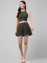 Clobug Stylish Cotton Blend Co-ord Set for Women – Trendy Korean Summer Outfit | Shorts & Top Set For Women