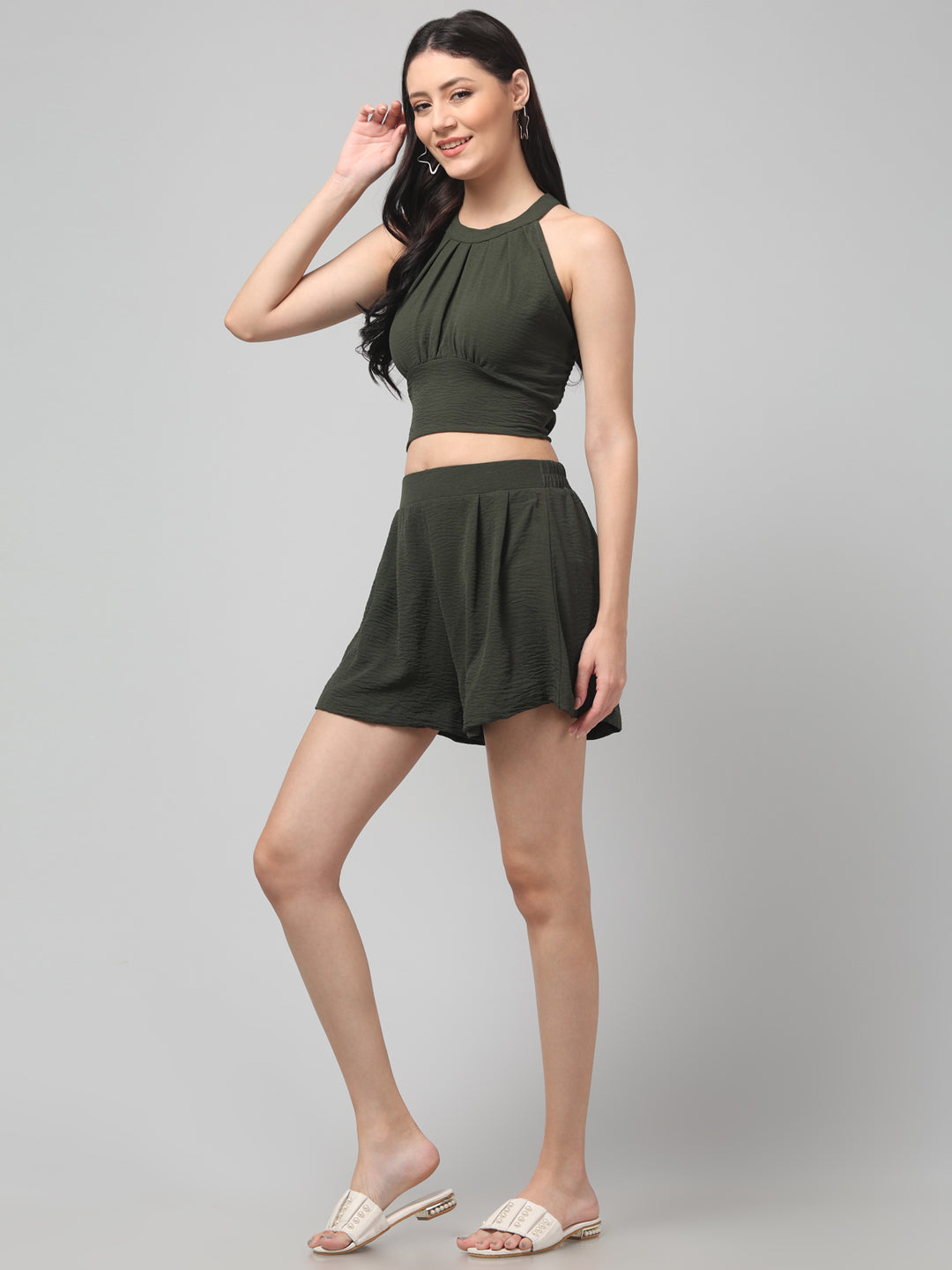 Clobug Stylish Cotton Blend Co-ord Set for Women – Trendy Korean Summer Outfit | Shorts & Top Set For Women