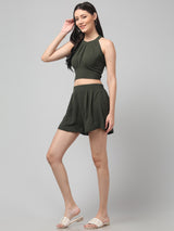 Clobug Stylish Cotton Blend Co-ord Set for Women – Trendy Korean Summer Outfit | Shorts & Top Set For Women
