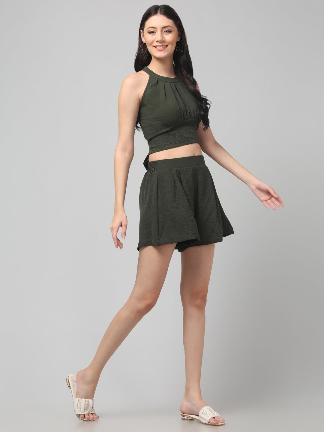 Clobug Stylish Cotton Blend Co-ord Set for Women – Trendy Korean Summer Outfit | Shorts & Top Set For Women