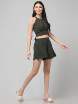 Clobug Stylish Cotton Blend Co-ord Set for Women – Trendy Korean Summer Outfit | Shorts & Top Set For Women